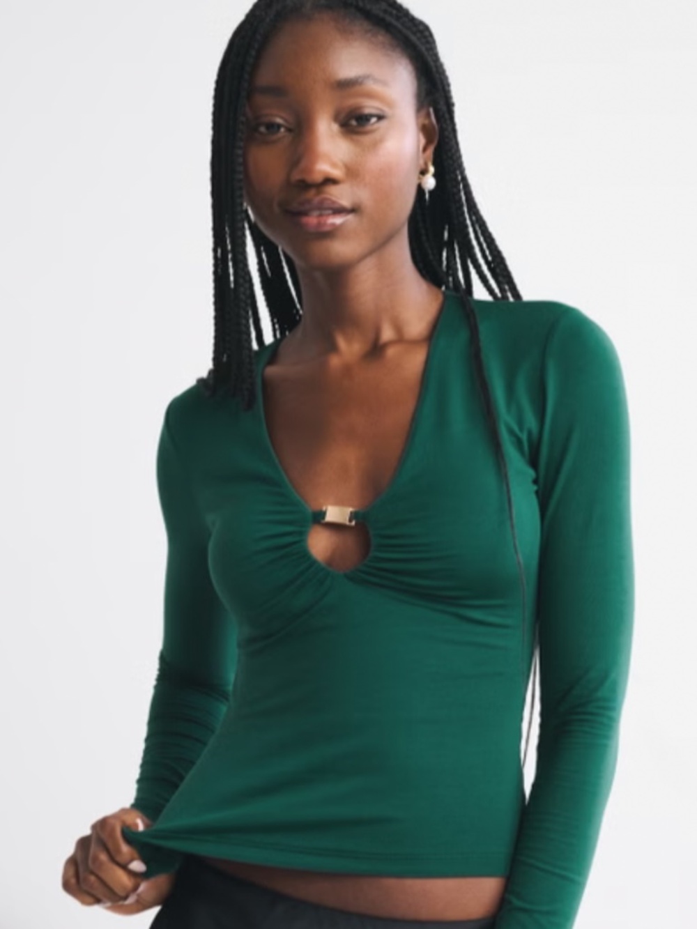 Abercrombie & Fitch bra-free hardware long sleeve top